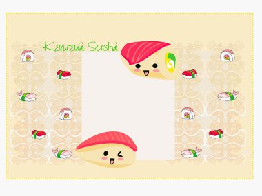 sushi ile vektör deseni
