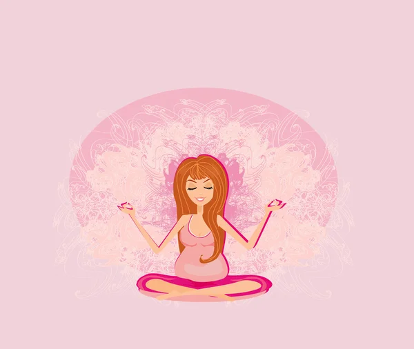 Yoga för gravida kvinnor — Stock vektor