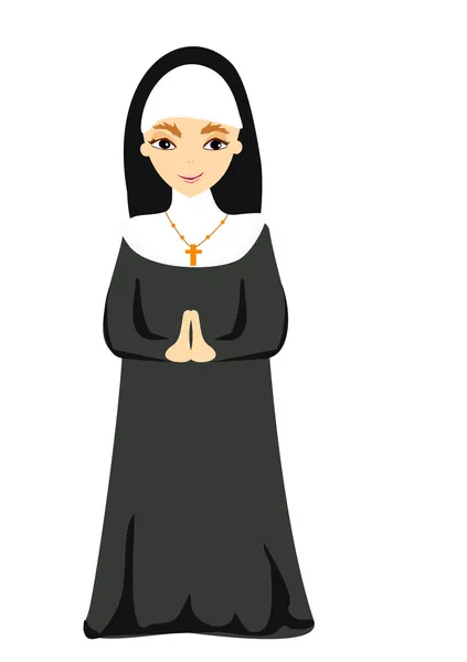 Vector illustration of nun — Stock Vector