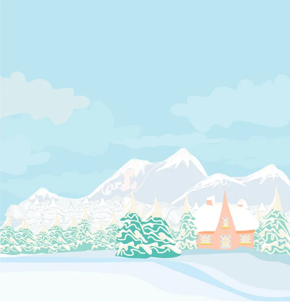 Winter landscape - vector — Stock Vector