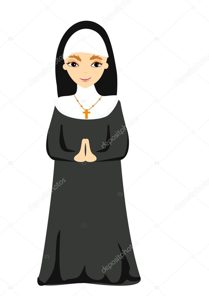 Vector illustration of nun