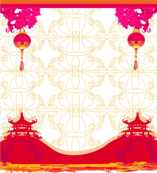 Abstrait paysage chinois fond — Image vectorielle