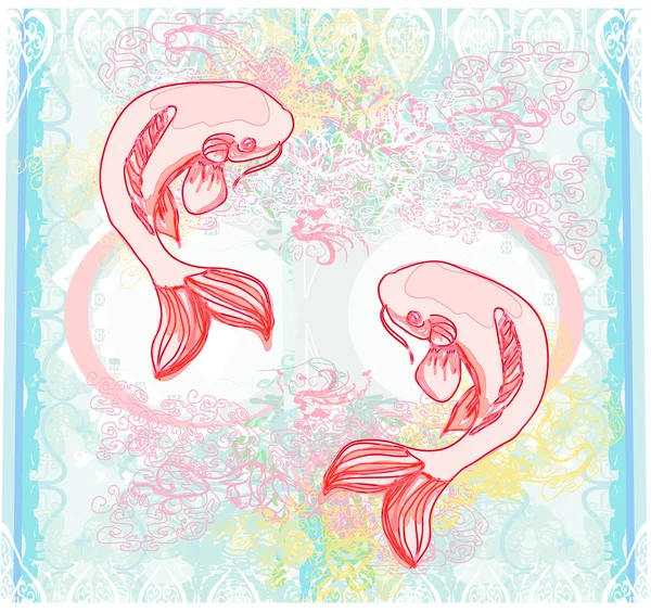 Japanse koi vector achtergrond — Stockvector