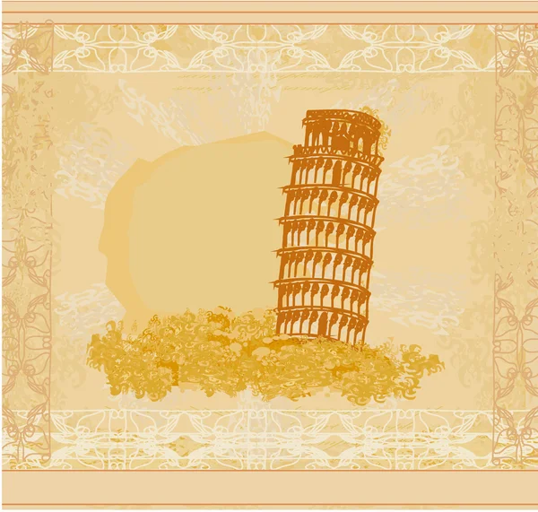 Vintage vector pisa tower background — стоковый вектор