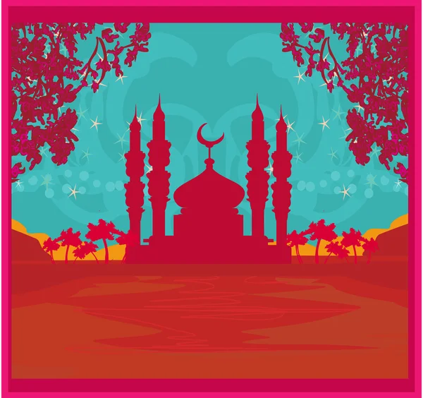 Fond Ramadan - illustration vectorielle mosquée — Image vectorielle