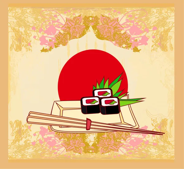 일본의 전통 음식 메뉴의 견본 — 스톡 벡터