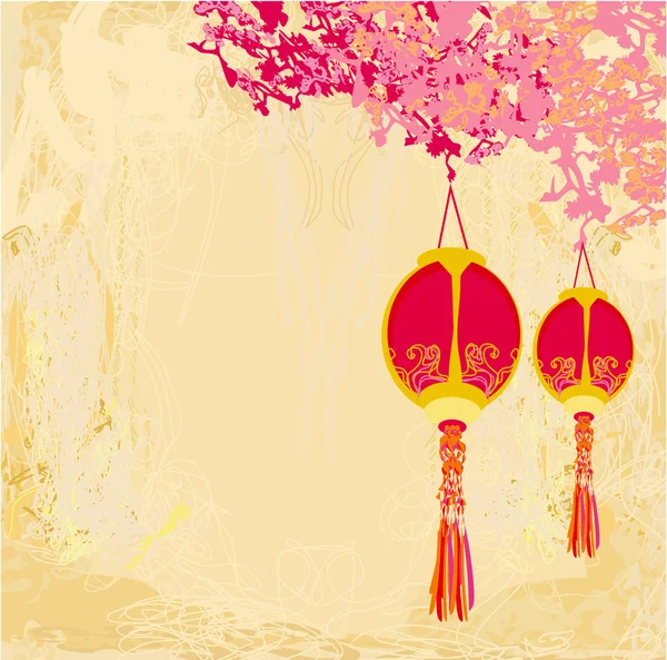 Tarjeta de año nuevo chino — Archivo Imágenes Vectoriales