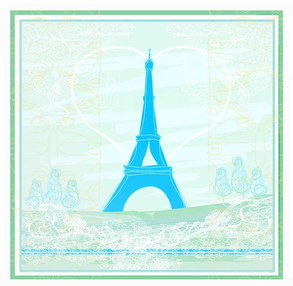 Eiffeltornet konstnärlig bakgrund. Vektorillustration. — Stock vektor
