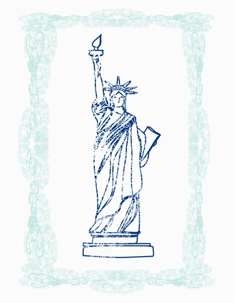自由女神像-涂鸦插图 — 图库矢量图片