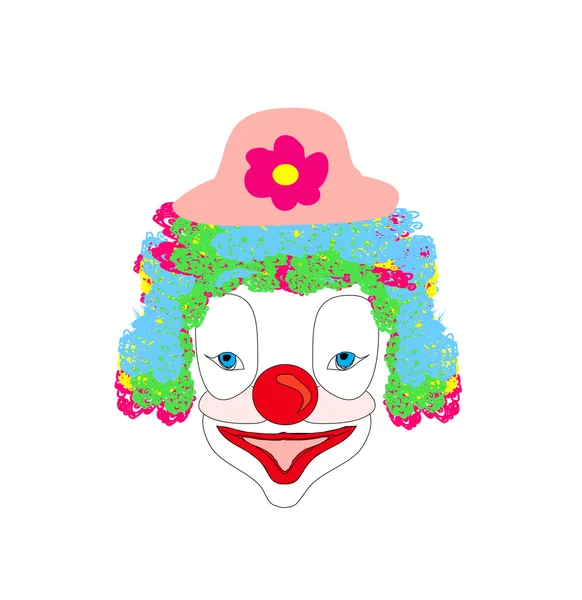 Векторная иллюстрация улыбающегося мультяшного клоуна — стоковый вектор
