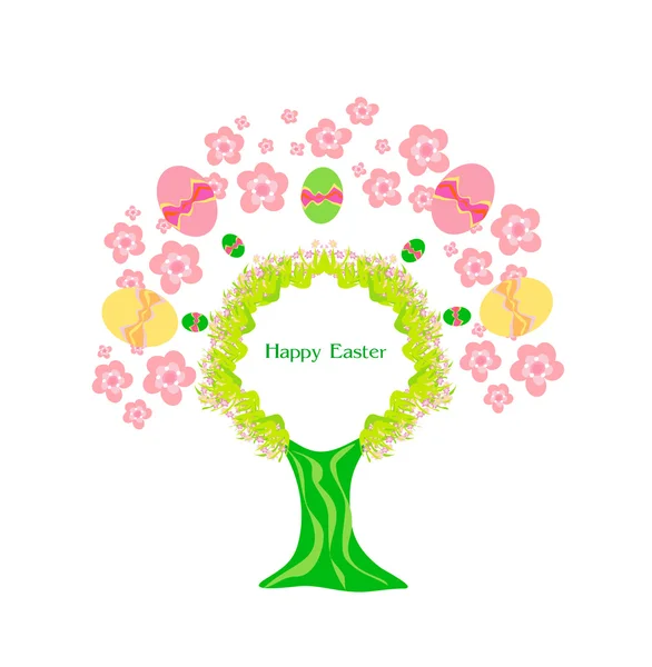 Easter tree frame — Stock Vector