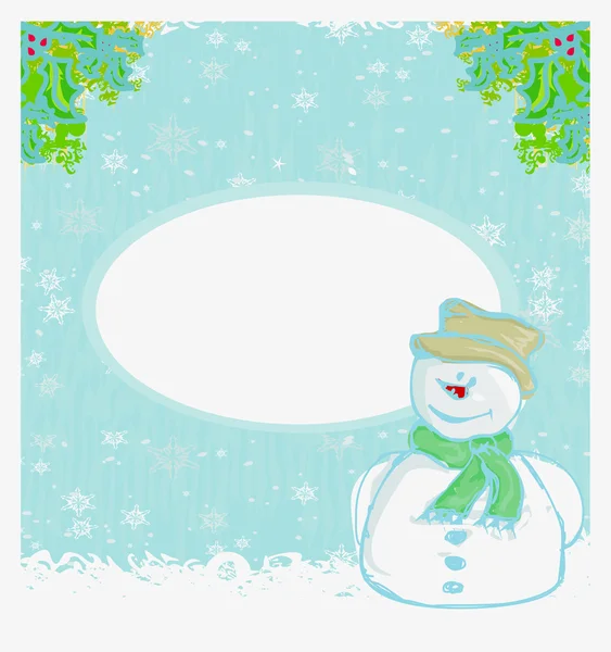 Happy snowman card — Stock Vector