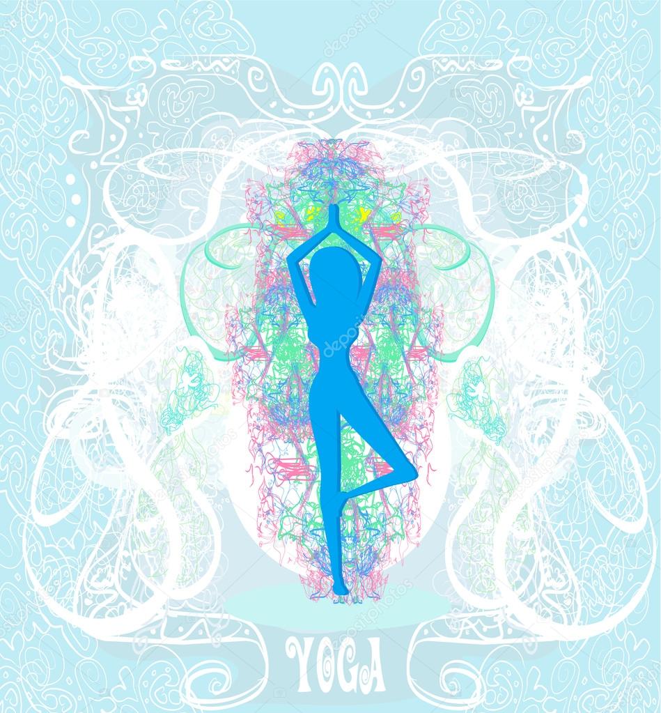 Woman in a traditional yoga pose vector illustration