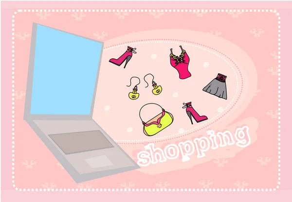 Shopping en ligne abstrait fond — Image vectorielle