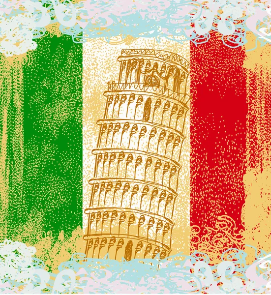 Vector pisa torre grunge fondo — Vector de stock