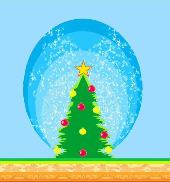 Abstract kerstboomkaart — Stockvector