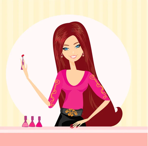 Manicure lady — Stock Vector