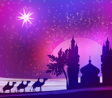 Klasik üç sihirli sahne ve Beytüllahim 'in parlayan yıldızı.