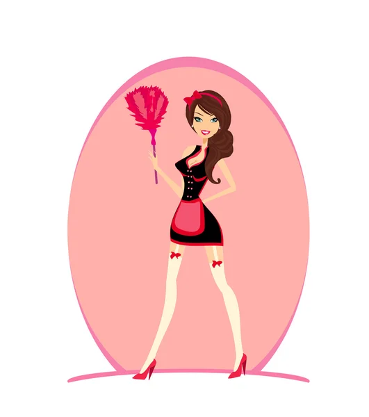 Seksi poster tarzı Fransız hizmetçi.