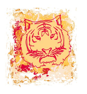 Soyut Grunge Tiger çizimi