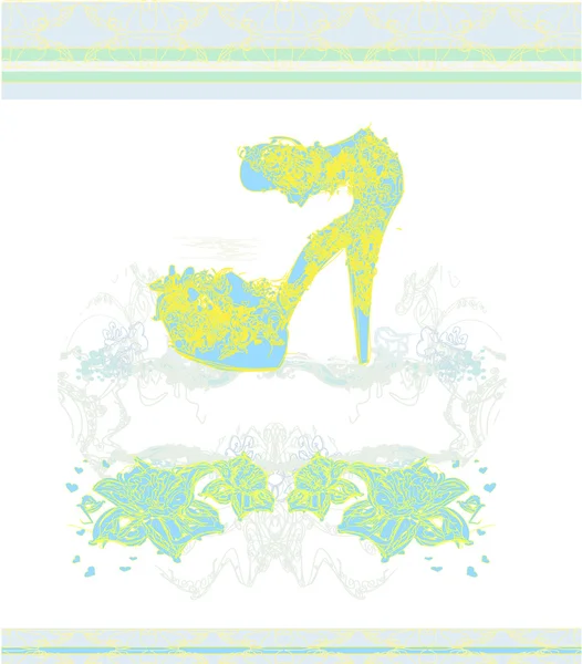 花卉鞋海报 — 图库矢量图片