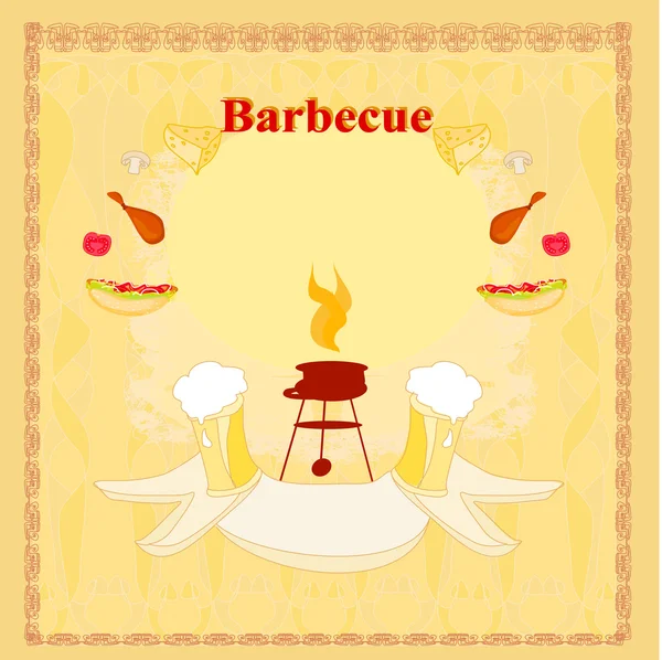 Vintage Barbecue Party Invitation — Stock Vector