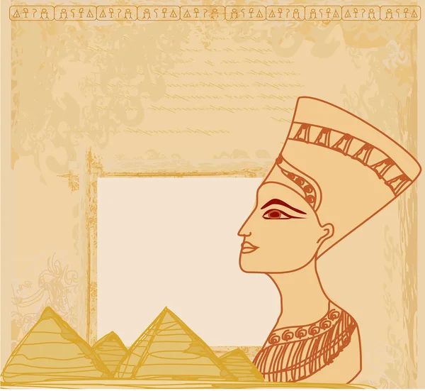 Старая бумага с египетской королевой — стоковый вектор