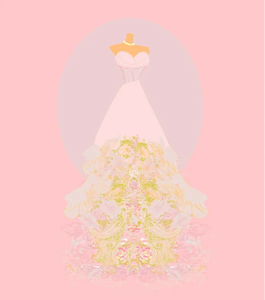 Robe de mariée pour invitations de mariage — Image vectorielle