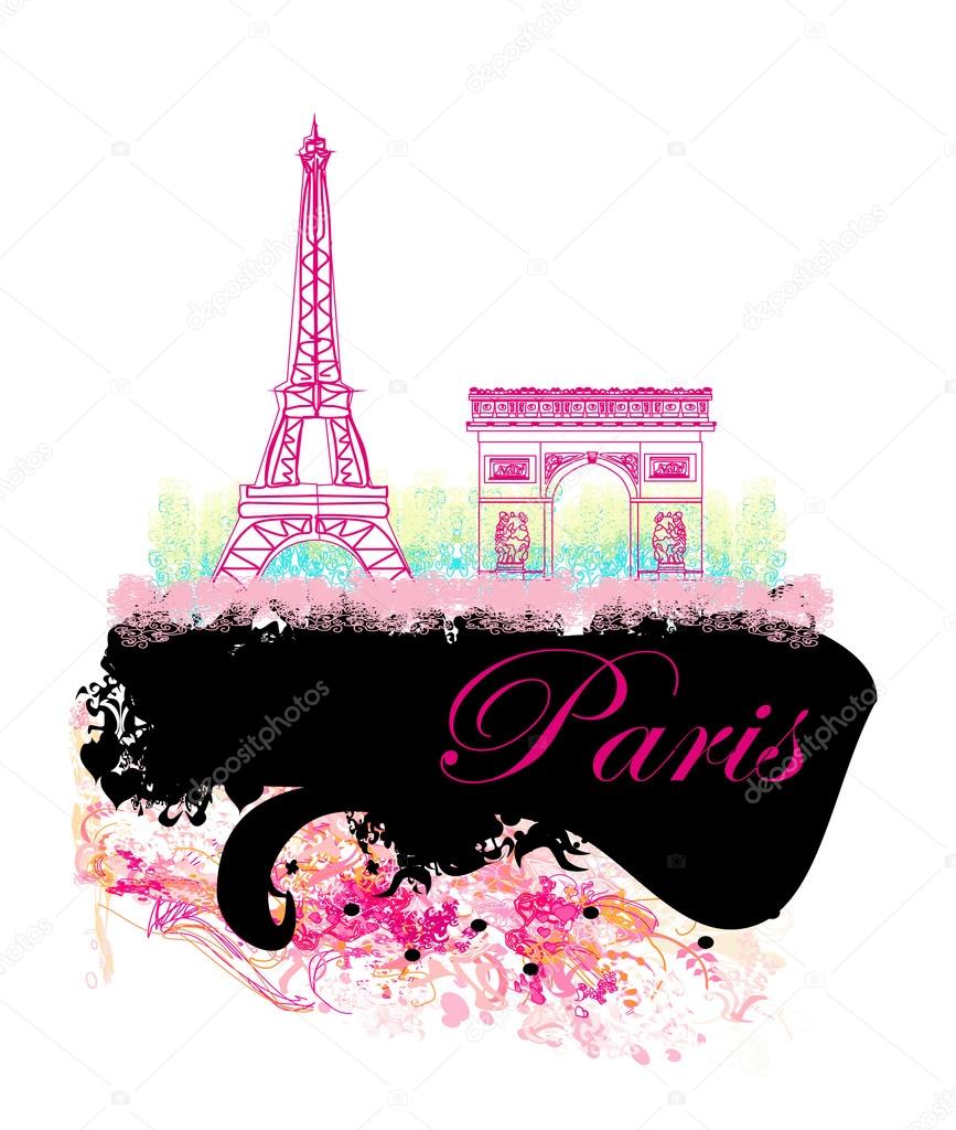 Eiffel tower artistic background. Vector illustration.
