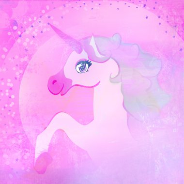güzel pembe unicorn çizimi.