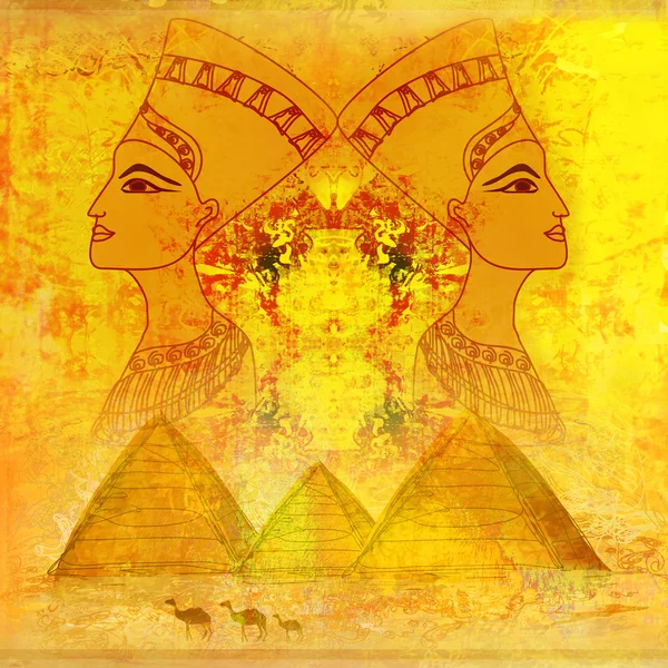 Mısır kraliçesiyle eski kağıt