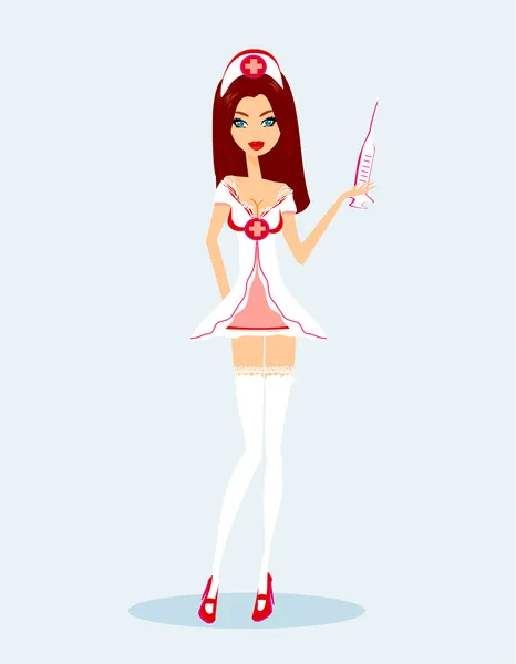 Vector illustration of a sexy nurse — Stock Vector