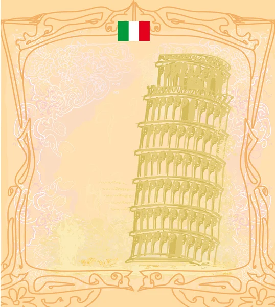 Vector pisa toren vintage achtergrond — Stockvector