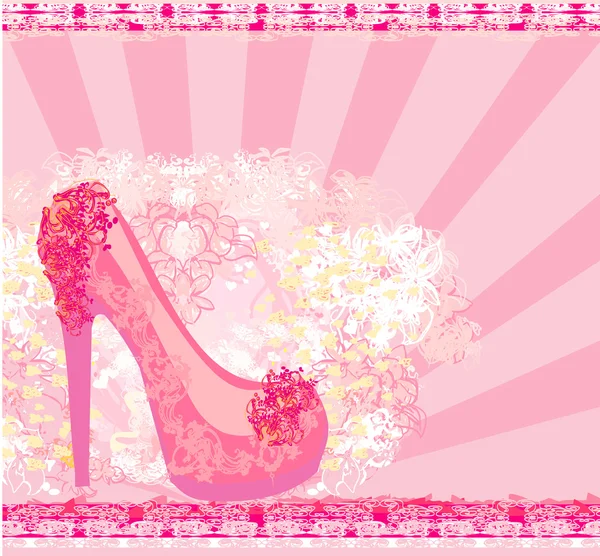 Floral shoes poster — Stock Vector