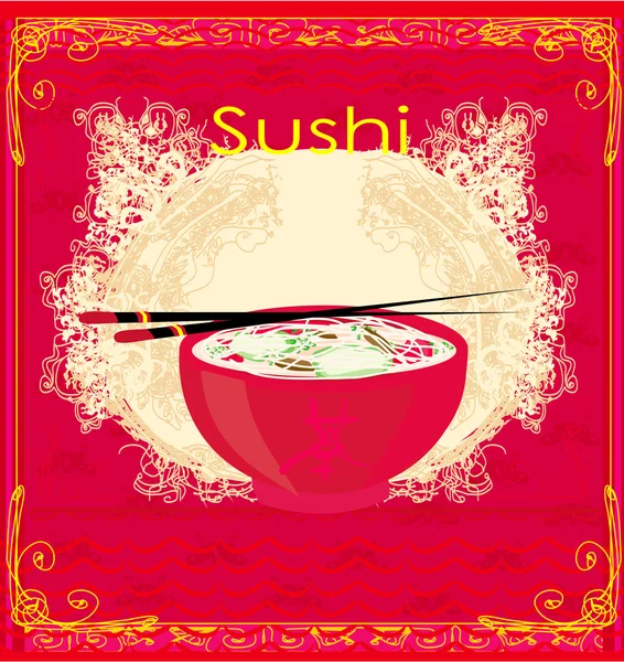 Plantilla de menú de comida tradicional japonesa — Vector de stock