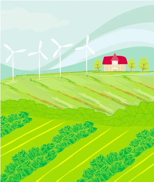 Eco jordbruk - landskap — Stock vektor