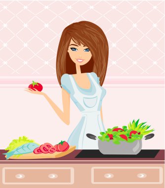 taze vegetables.dieting concept.v yemek güzel bir genç kadın