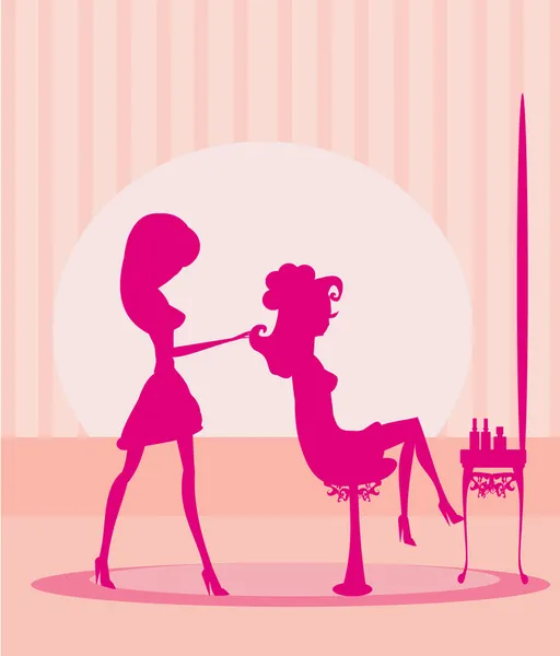 vektör çizim kuaförlük salo güzel kadın