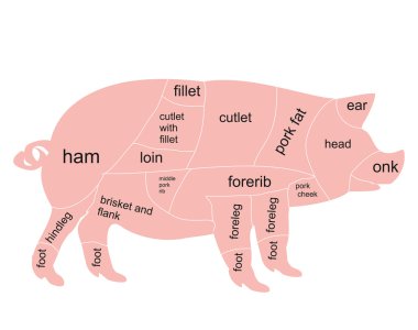Vector pork chart clipart