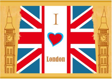 Grunge bayrağı - Londra 'yı seviyorum