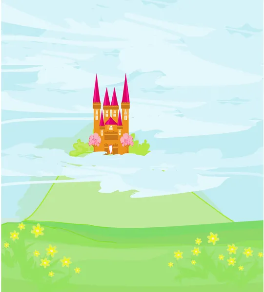 Castillo del cielo mágico — Vector de stock