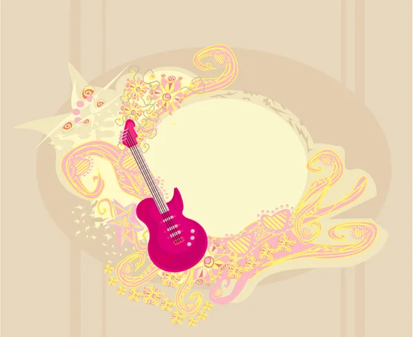 Vektor bild av rosa gitarr med stor yta för din information. — Stock vektor