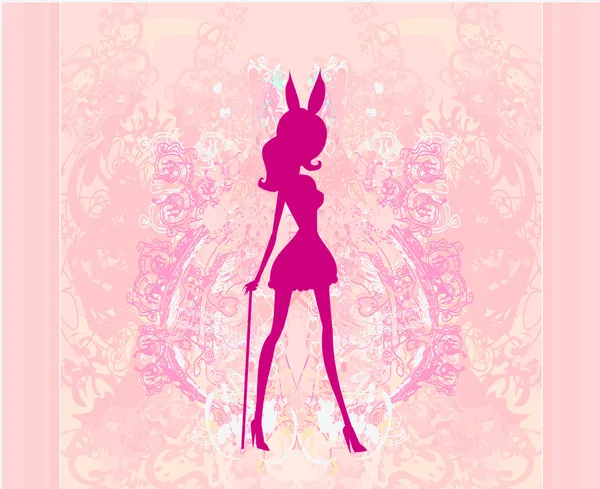 Fille en costume de lapin — Image vectorielle