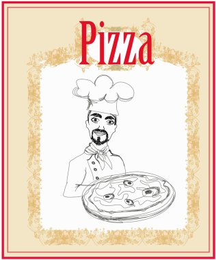 Şef pizza ile
