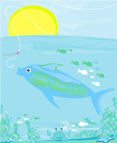 鱼和钩 — 图库矢量图片
