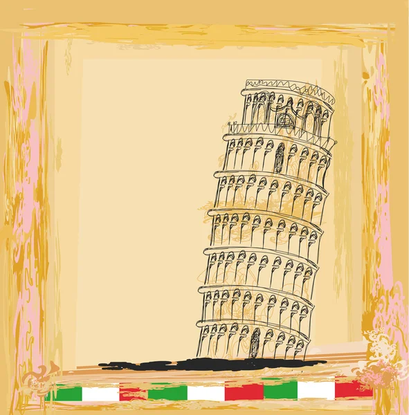 Вектор пізанська вежа старовинний фон — стоковий вектор