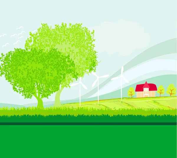 친환경 농업-풍경 — 스톡 벡터