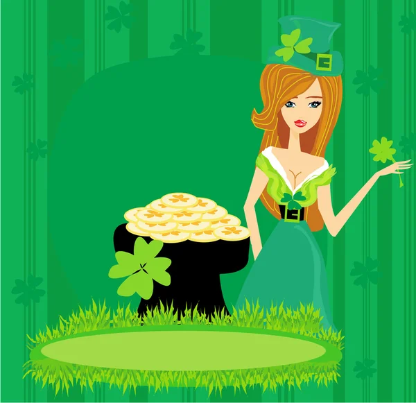 Greeting card for the holiday St. Patrick's Day — Stock Vector