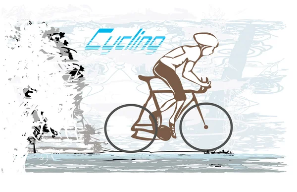 Cycling Grunge Poster — Stock Vector