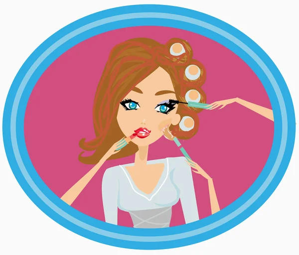 Maquillaje chica — Vector de stock